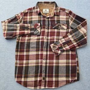 Legendary Whitetails Mens Plaid Flannel Shirt Corduroy Collar Button Up Medium